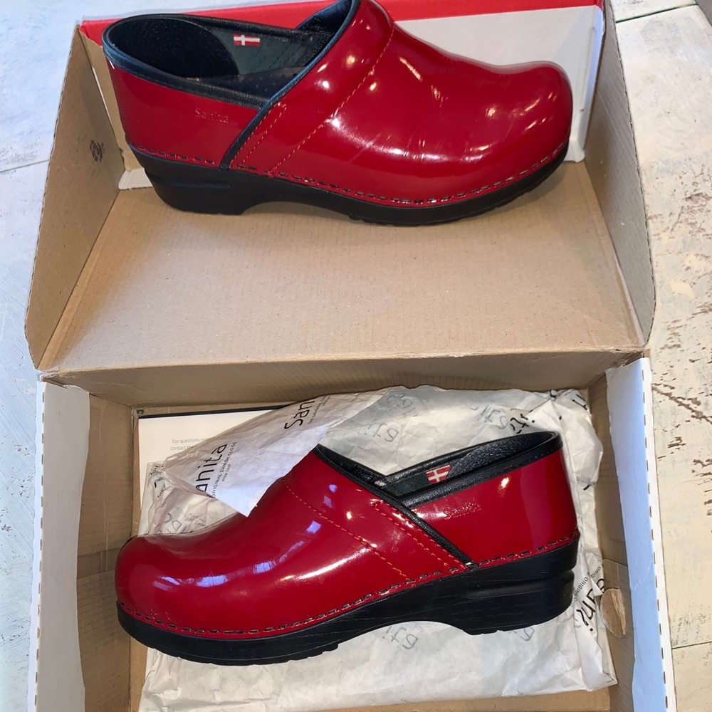 Red Sanita Clogs